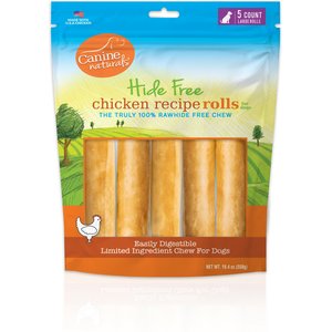 Canine Naturals Hide Free 7-inch Chicken Recipe Roll Dog Chew, 5 count