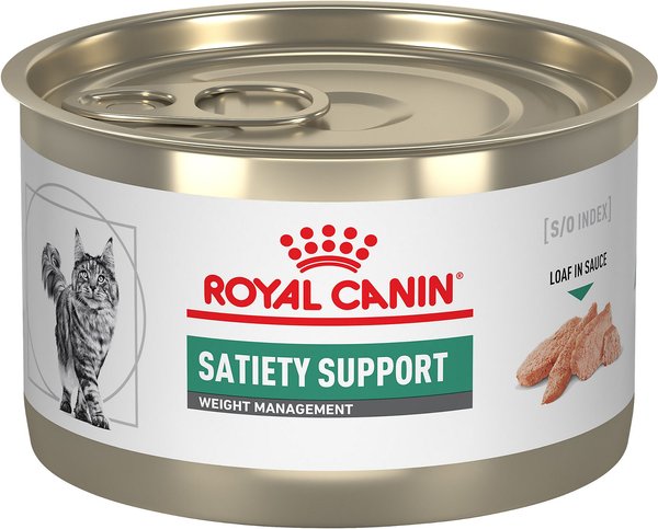 Royal Canin Veterinary Diet Adult Satiety Support Weight Management Loaf in Sauce Canned Cat Food, 5.1-oz, case of 24 slide 1 of 11