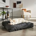 Frisco Durable Faux Gusset Dog & Cat Bed, Black, Large