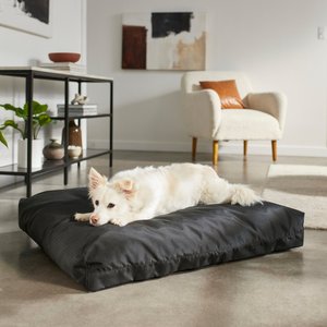 Frisco Durable Faux Gusset Dog & Cat Bed, Black, Large