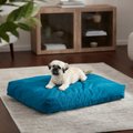 Frisco Durable Faux Gusset Dog & Cat Bed, Teal, Large