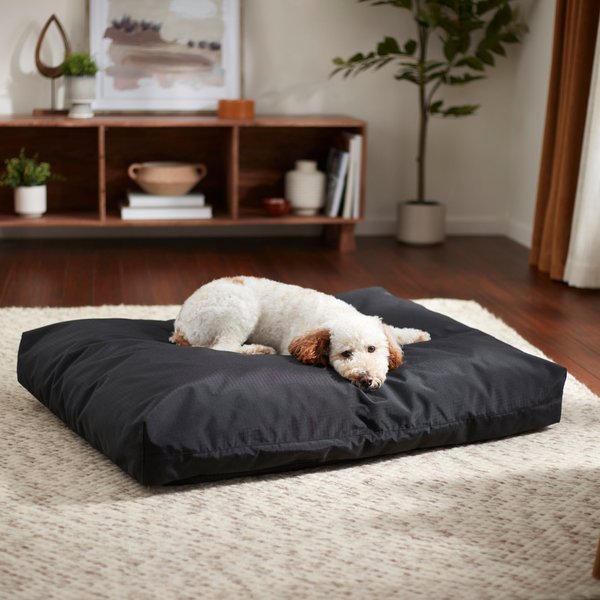 Frisco Durable Faux Gusset Dog & Cat Bed, Black, X-Large slide 1 of 5