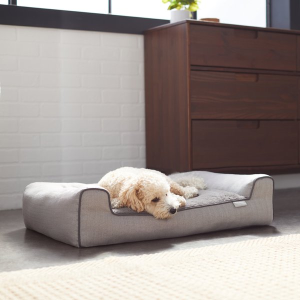 Frisco Herringbone Modern Couch Dog & Cat Bed, Grey, Large slide 1 of 6