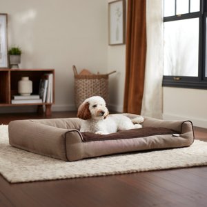 Frisco Herringbone Modern Couch Dog & Cat Bed, Brown, X-Large