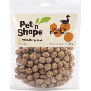 Pet 'n Shape Grain-Free Duck 'n Rice Balls Dog Treats, 16-oz bag