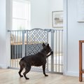 Frisco Metal Geometric Pattern Extra Wide Auto-close Dog  Gate, 30-in, Gray