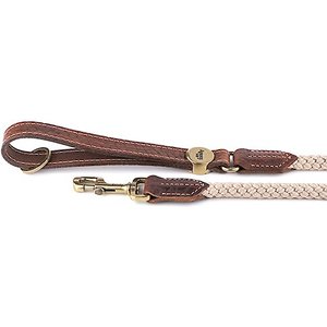 myfamily El Paso Genuine Embossed Italian Leather & Rope Dog Leash, Brown, 6-ft long, 1/3-in wide