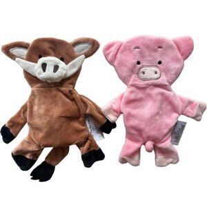 Piggy Poo & Crew Pig & Boar Paper Crinkle Squeaker Toy, 2 count