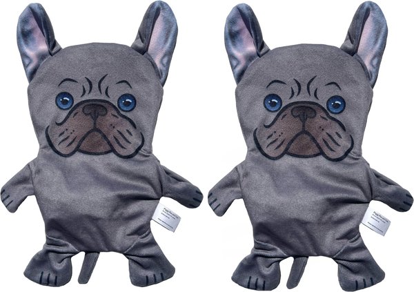 Piggy Poo & Crew French Bulldog Paper Crinkle Squeaker Toy, 2 count slide 1 of 3
