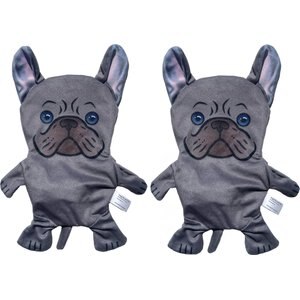 Piggy Poo & Crew French Bulldog Paper Crinkle Squeaker Toy, 2 count