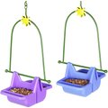 Exhart 2-Piece Hanging Basket Bird Feeder, Blue/Purple