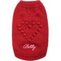 Blueberry Pet For Love of Pets Heart Designer Personalized Dog Sweater, 14-in