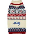 Blueberry Pet Christmas Fair Isle Pullover Personalized Dog Sweater, 14-in