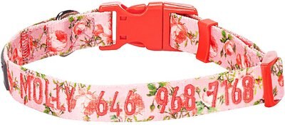 Blueberry Pet Spring Scent Rose Floral Personalized ID Dog Collar, slide 1 of 1