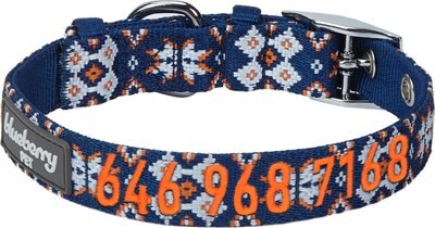 Blueberry Pet Modern Tribal Print Braided Personalized Dog Collar, slide 1 of 1