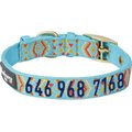 Blueberry Pet Magical Tribal Print Braided Personalized Dog Collar, Medium: 13 to 16.5-in neck, 3/4-in wide
