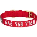 Blueberry Pet The Most Coveted Designer Mixed Metallic Thread Personalized Dog Collar, Sparkling True Red, Medium: 13 to 16.5-in neck, 3/4-in wide