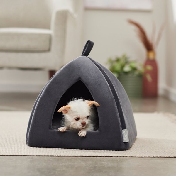 Frisco Tent Covered Dog & Cat Bed, Gray, Small slide 1 of 6
