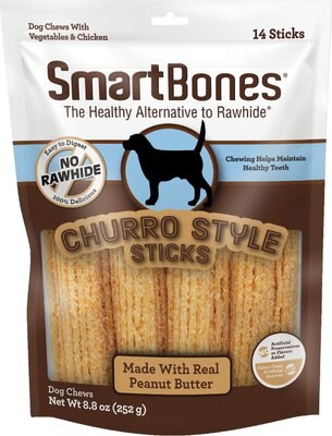SmartBones Churro-Style Sticks Peanut Butter Flavor Dog Treats, 14 count, slide 1 of 1