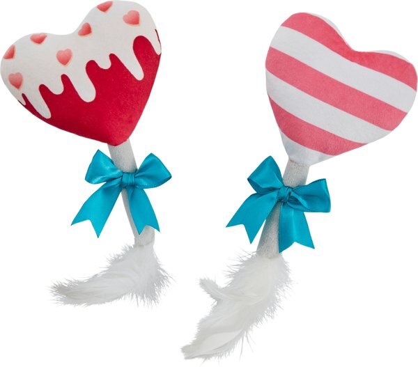 Frisco Heart Lollipops Plush Cat Toy with Catnip, 2 count slide 1 of 4