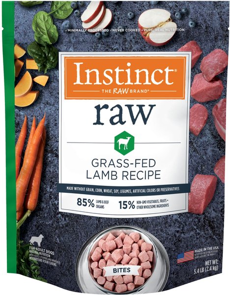 Instinct Bites Lamb Recipe Grain-Free Grass-Free Raw Frozen Dog Food, 5.4-lb bag slide 1 of 7