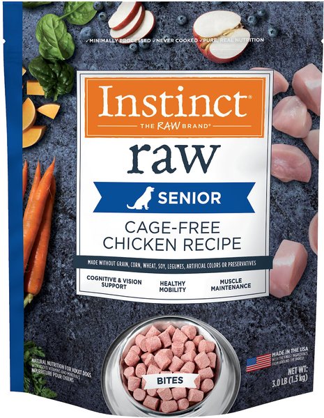 Instinct Bites Chicken Recipe Grain-Free Cage-Free Raw Frozen Senior Dog Food, 3-lb bag slide 1 of 7