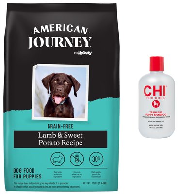 American Journey Puppy Lamb & Sweet Potato Recipe Grain-Free Dry Dog Food + CHI Tearless Shampoo, slide 1 of 1