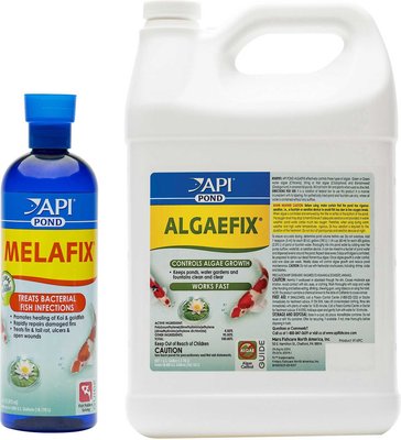 API Pond Melafix for Bacterial Infections in Fish + Pond Algaefix Algae Control Solution, slide 1 of 1