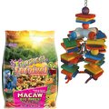 Brown's Tropical Carnival Big Bites with ZOO-Vital Biscuits Macaw Food + Super Bird Creations 4 Way Play Toy