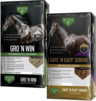 Buckeye Nutrition Gro 'N Win Pelleted Feed + Safe N' Easy Senior Low Sugar, Low Starch Senior Horse Feed, slide 1 of 1