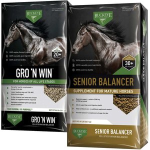 Buckeye Nutrition Gro 'N Win Pelleted Feed + Senior Balancer Joint Support Senior Horse Feed