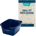 Frisco High Sided Litter Box + Small Animal Bedding, White