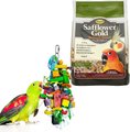 Bundle: Higgins||SunGrow Higgins Safflower Gold Natural Mix Conure & Cockatiel Food + Sungrow Parrot Chew Toy, Foraging...