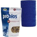 Probios Equine Probiotic Apple Flavor Soft Chew Supplement + Andover Healthcare CoFlex Vet Horse Bandage, Blue