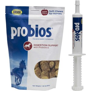 Probios Equine Probiotic Apple Flavor Soft Chew Supplement + Equine One Oral Gel Probiotic Digestive Horse Supplement