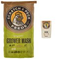 Scratch and Peck Feeds Naturally Free Organic Grower Feed + Cluckin' Good Organic Herbs Chicken Supplement
