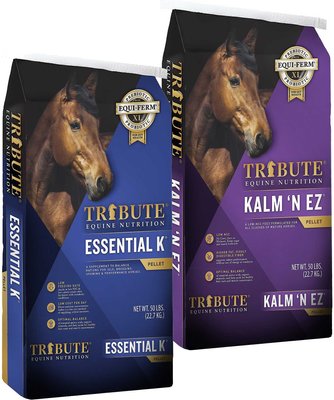 Tribute Equine Nutrition Kalm N' EZ Pellet Low-NSC, Molasses-Free Feed + Essential K Low-NSC Horse Feed, slide 1 of 1