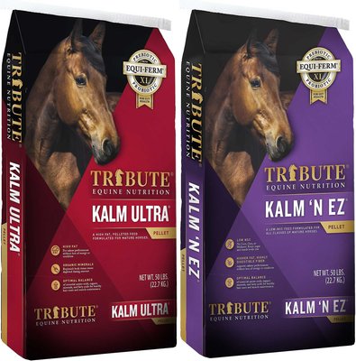 Tribute Equine Nutrition Kalm Ultra High Fat Feed + Kalm N' EZ Pellet Low-NSC, Molasses-Free Horse Feed, slide 1 of 1