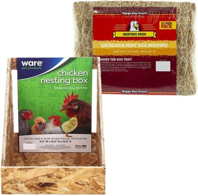 Ware Chick-N-Nesting Box + Happy Hen Treats Excelsior Nest Box Bedding Chicken Nesting Pads, slide 1 of 1