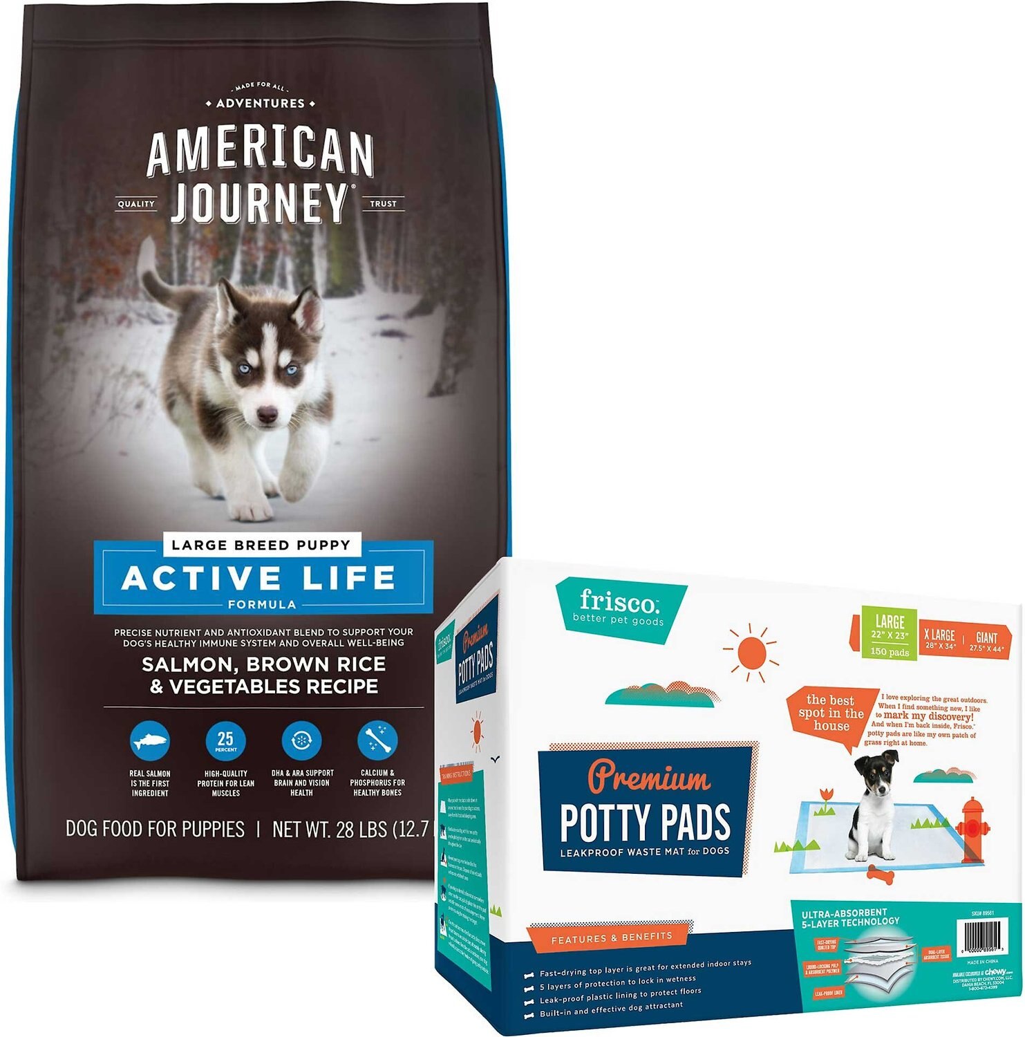 American Journey Active Life Formula Large Breed Puppy Salmon, Brown