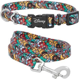 Disney Princess Collar, SM - Neck: 10 - 14-in, Width: 5/8-in + Dog Leash, SM - Length: 6-ft, Width: 5/8-in