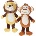 Frisco Lion + Monkey Plush Squeaky Dog Toy