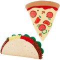 Frisco Plush Squeaking Pizza Slice + Squeaking Taco Dog Toy
