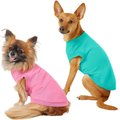 Frisco Basic Dog & Cat T-Shirt, Pink + Teal, Small