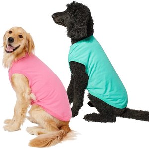 Frisco Basic Dog & Cat T-Shirt, Pink + Teal, XXX-Large