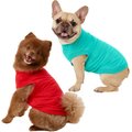 Frisco Basic Dog & Cat T-Shirt, Red + Teal, Medium