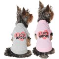 Frisco I Love Daddy + I Love Mommy Dog & Cat T-Shirt, Pink, Small