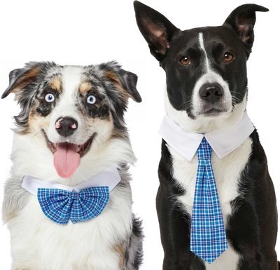Frisco Plaid Dog & Cat Bow Tie, Blue + Blue Plaid, slide 1 of 1