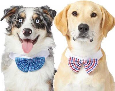 Frisco Plaid Dog & Cat Bow Tie, Blue + Red & Blue, slide 1 of 1