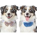 Frisco Plaid Dog & Cat Bow Tie, Medium/Large, Orange & Blue + Blue